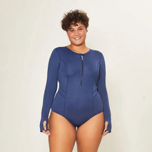 Load image into Gallery viewer, Image 06: Uv Line Une Pièce Swimsuit Macae Navy Blue Upf50+