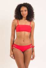 Load image into Gallery viewer, Model Front: Rio De Sol Bas Bottom Rouge Madrid