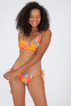 Load image into Gallery viewer, Model Front: Rio De Sol Bas Bottom Orange-Bloom Ibiza