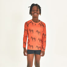 Load image into Gallery viewer, Model Front: Uv Line T-Shirt Longsleeve Acqua Zebra Inf Upf50+