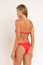 Load image into Gallery viewer, Model Back: Rio De Sol Ensemble Set Microfibra-Chic-Red Bandeau-Joy Leblon