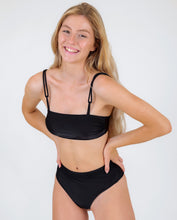 Load image into Gallery viewer, Gallery: Rio De Sol Ensemble Set Shimmer-Black Bandeau-Reto Hotpants