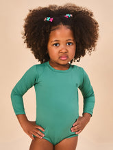 Load image into Gallery viewer, Model Front: Uv Line Maillot De Bain Bébé Baby Longsleeve Swimsuit Deep Sea Upf50+
