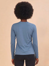 Load image into Gallery viewer, Model Back: Uv Line T-Shirt Longsleeve Uvpro Indigo Upf50+