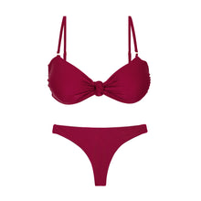 Load image into Gallery viewer, Product Front: Rio De Sol Ensemble Set Touch-Carmim Bandeau-Joy Mia