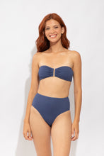 Load image into Gallery viewer, Model Front: Rio De Sol Bas Bottom Carmel-Blue Hotpants