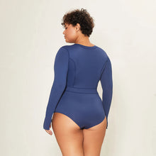 Load image into Gallery viewer, Image 08: Uv Line Une Pièce Swimsuit Macae Navy Blue Upf50+