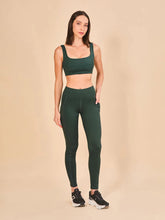 Load image into Gallery viewer, Model Front: Uv Line Fitness Bas Legging Fit Aspen Green Cactus Upf50+