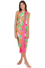 Load image into Gallery viewer, Model Front: Rio De Sol Pareo Green Bloom Canga