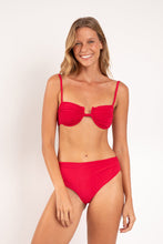 Load image into Gallery viewer, Model Front: Rio De Sol Bas Bottom Malibu-Malagueta Amy