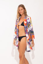 Load image into Gallery viewer, Image 02: Rio De Sol Robe De Plage Garden-Flower Kimono