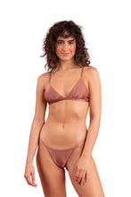 Load image into Gallery viewer, Model Front: Rio De Sol Haut Top Shimmer-Copper Tri-Fixo