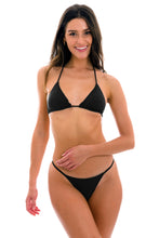 Load image into Gallery viewer, Model Front: Rio De Sol Bas Bottom Preto Cheeky-Fixa