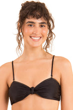 Load image into Gallery viewer, Gallery: Rio De Sol Haut Top Shimmer-Black Bandeau-Joy