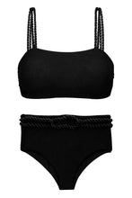 Load image into Gallery viewer, Product Front: Rio De Sol Ensemble Set St-Tpz-Black Reto Hotpant-High