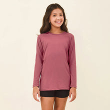 Load image into Gallery viewer, Model Front: Uv Line T-Shirt Longsleeve Uvpro Kids Malva Upf50+