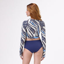 Load image into Gallery viewer, Model Back: Uv Line Ensemble Bikini Ondas Upf50+