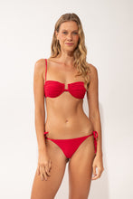 Load image into Gallery viewer, Model Front: Rio De Sol Bas Bottom Malibu-Malagueta Cheeky-Tie