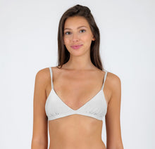 Load image into Gallery viewer, Model Front: Rio De Sol Haut Top Shimmer-White Tri-Fixo