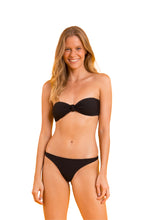 Load image into Gallery viewer, Model Front: Rio De Sol Ensemble Set Bora-Black Bandeau-Joy Leblon