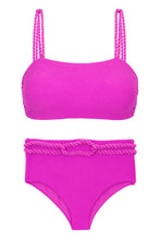 Load image into Gallery viewer, Product Front: Rio De Sol Ensemble Set St-Tpz-Pink Reto Hotpant-High