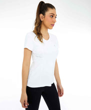 Load image into Gallery viewer, Image 02: Alto Giro Fitness Haut T-Shirt Skin Fit Recortes Com Refletivos Branco Optico