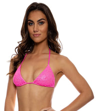 Load image into Gallery viewer, Image 02: Luli Fama Haut Top Wavy Ruched Bella Metallic Hot Pink