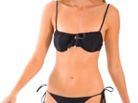 Load and play video in Gallery viewer, Video: Rio De Sol Haut Top Shimmer-Black Balconet-Tie