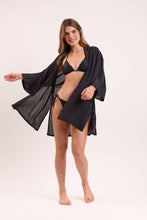 Load image into Gallery viewer, Image 11: Rio De Sol Robe De Plage Black Kimono