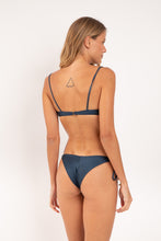 Load image into Gallery viewer, Model Back: Rio De Sol Bas Bottom Shimmer-Shark Cheeky-Tie-Gold