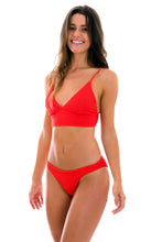 Load image into Gallery viewer, Model Front: Rio De Sol Ensemble Set Cotele-Tomate Tri-Tank Comfy