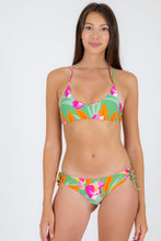 Load image into Gallery viewer, Model Front: Rio De Sol Ensemble Set Green-Bloom Bralette Madrid
