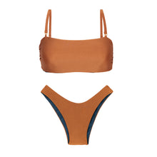 Load image into Gallery viewer, Product Front: Rio De Sol Ensemble Set Nocciola Bandeau-Reto High-Leg