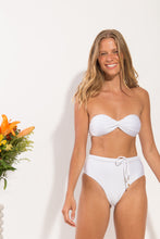Load image into Gallery viewer, Image 09: Rio De Sol Ensemble Set Shimmer-White Twist Belted-High-Waist