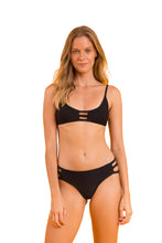 Load image into Gallery viewer, Model Front: Rio De Sol Haut Top Bora-Black Bra-Trio