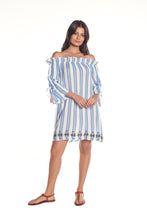 Load image into Gallery viewer, Model Front: Saha Vêtement De Plage Viento Blue Stripes
