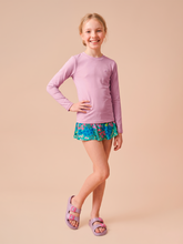 Load image into Gallery viewer, Model Front: Uv Line T-Shirt Longsleeve Uvpro Kids Rose Upf50+
