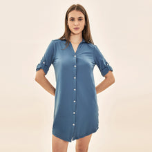 Load image into Gallery viewer, Image 04: Uv Line Chemise Shirtdress Copenhagen Fem Steel Upf50+
