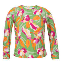 Load image into Gallery viewer, Product Front: Rio De Sol Haut Top Green-Bloom Rash-Guard
