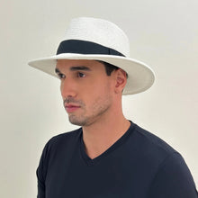 Load image into Gallery viewer, Image 06: Uv Line Chapeau Panama Hat Shanghai Imp Uni White Black Upf50+
