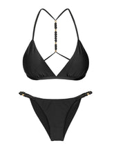 Load image into Gallery viewer, Product Front: Rio De Sol Ensemble Set Shimmer-Black Tri-Fixo-Noa Cheeky-Noa

