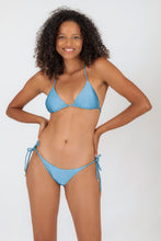 Load image into Gallery viewer, Model Front: Rio De Sol Bas Bottom Shimmer-Baltic-Sea Ibiza-Rope

