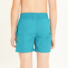Load image into Gallery viewer, Model Back: Uv Line Maillot De Bain Garçon Short Aqua Lucca Petroleo Upf50+
