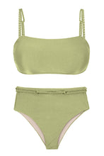 Load image into Gallery viewer, Product Front: Rio De Sol Ensemble Set Oliva Bandeau-Reto Hotpants
