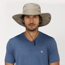 Load image into Gallery viewer, Model Front: Uv Line Chapeau Souple/Capeline Safari Kaki Upf50+
