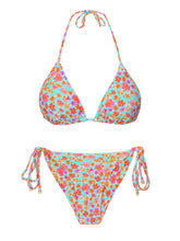 Load image into Gallery viewer, Product Front: Rio De Sol Ensemble Set Ditsy-Sky Tri-Inv Cheeky-Tie
