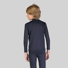 Load image into Gallery viewer, Model Back: Uv Line T-Shirt Rash Guard Kids High-Neck Black Upf50+
