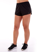 Load image into Gallery viewer, Model Front: Alto Giro Fitness Bas Shorts Tecnospan 2 Em 1 Preto
