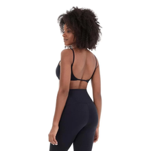 Load image into Gallery viewer, Model Back: Alto Giro Fitness Haut Top Bodytex Costas Decotada Preto
