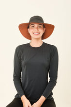 Load image into Gallery viewer, Image 04: Uv Line Chapeau Souple/Capeline San Diego Preto Caramelo Upf50+
